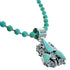 Navajo Turquoise Sterling Silver Bead Necklace And Pendant Set DX117557
